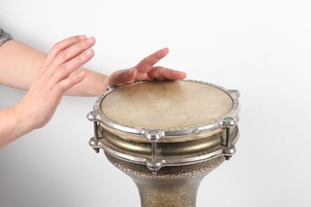 The image of ethnic Turkish drum under the white background