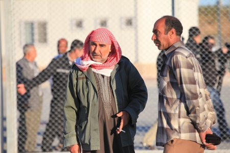 GAZIANTEP,TURKEY-AP RIL 25:The refugees are placing to camps who escaped from Syria to Turkey. Two thousand Syrian refugees lives in refugee camps in Turkey on April 25, 2013, Gaziantep,Turkeyのeditorial素材