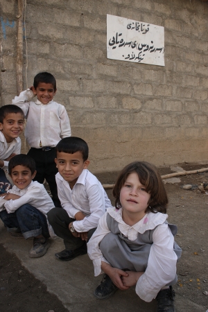 Kandil mountains of school children in the village of Kurdish, Kurdistan, Iraqのeditorial素材