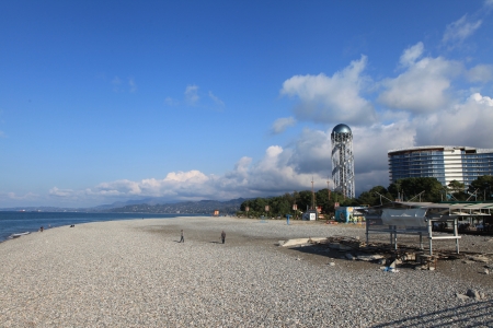 BATUMI, GEORGIA - OCT 27  Building of Batumi Technological University, Tower Alphabet on October 27, 2013 in Batumi, Georgia  In recent years Batumi is a lot of modern construction for tourism developmenのeditorial素材