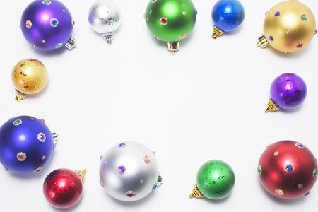Christmas Ornaments on White Backgroundの写真素材