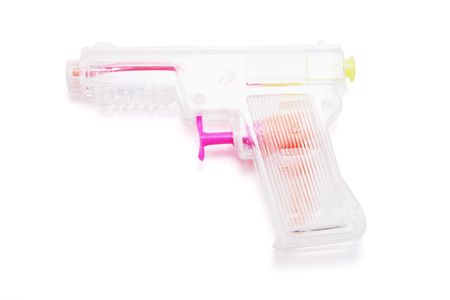 Water Pistol on White Backgroundの写真素材