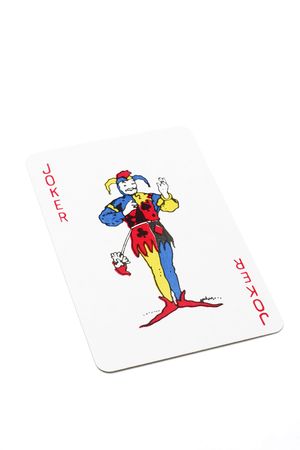 Joker Card on White Backgroundのeditorial素材