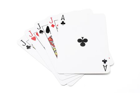 Playing Cards on White Background