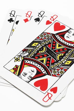Playing Cards on White Background