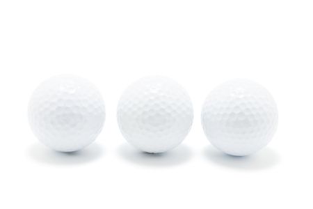 Golf Balls on White Backgroundの写真素材
