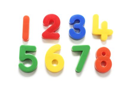 Plastic Numbers on White Backgroundの写真素材
