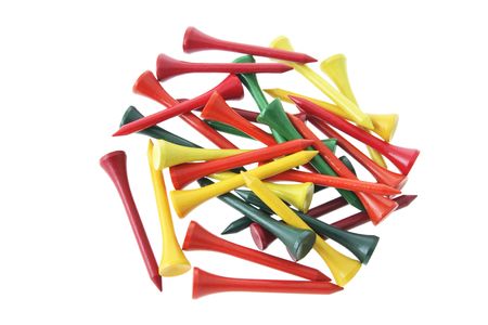 Golf Tees on White Backgroundの写真素材