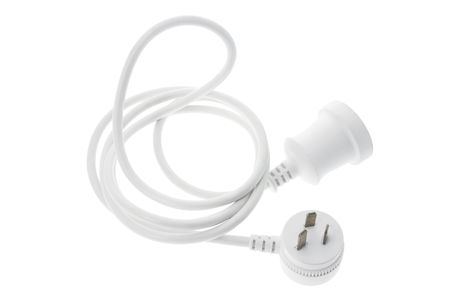 Power Cord on White Background