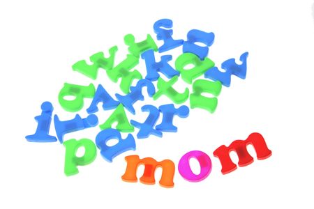 Mom Alphabets on White Backgroundの写真素材