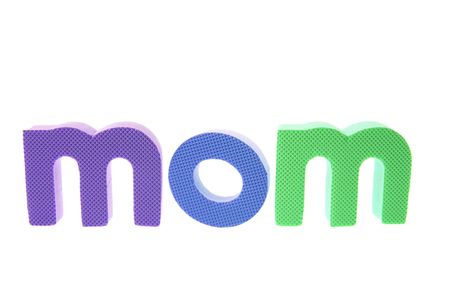 Mom Alphabets on White Backgroundの写真素材