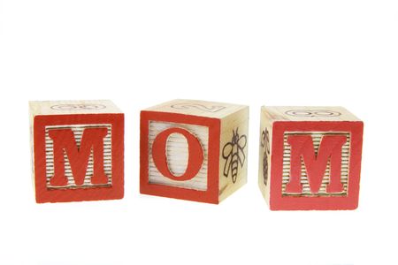 Mom Alphabets on White Backgroundの写真素材