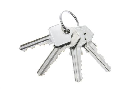 A Bunch of Keys on white Backgroundの写真素材