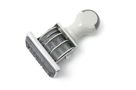Rubber Stamp on Isolated White Backgroundの写真素材