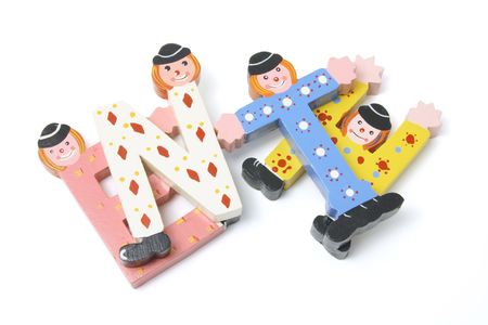 Clown Alphabets on Isolated White Backgroundの写真素材