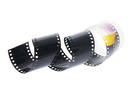 Blank Negative Film on White Backgroundの写真素材