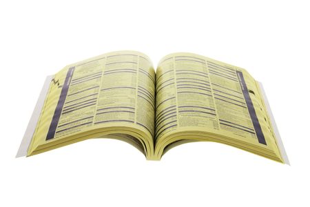 Phone Directory on Isolated White Backgroundの写真素材