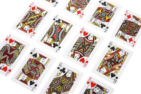 Arrangement of Playing Cards on Plain Backgroundのeditorial素材