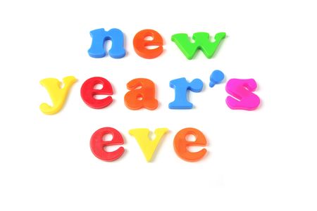 New Year's Eve Alphabets on White Backgroundの写真素材