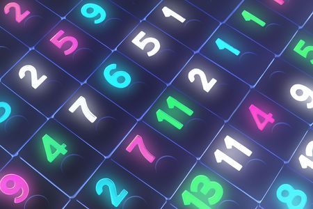 Close Up of Plastic Number Piecesの写真素材