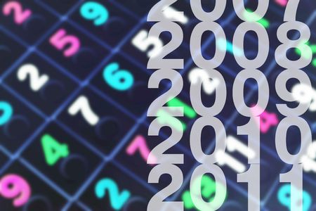 Years with Background of Plastic Number Piecesの写真素材