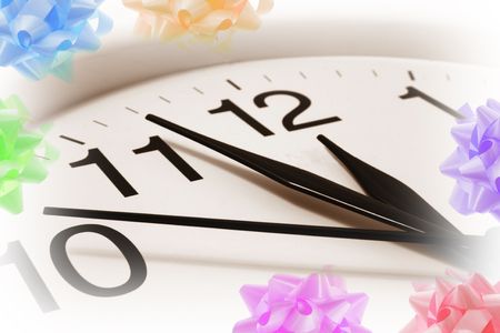 Composite of Clock and Ribbons