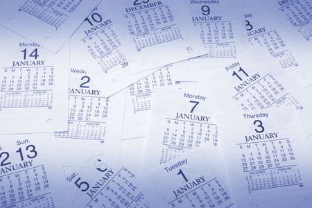 Calendar Pages in Blue Toneの写真素材