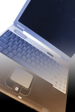 Close Up of Laptop in Warm and Blue Tone