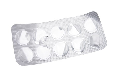 Empty Blister Pill Pack on White Background
