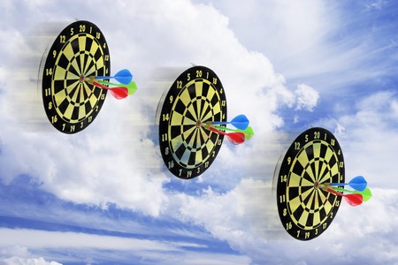 Composite of Dart Boards and Cloud