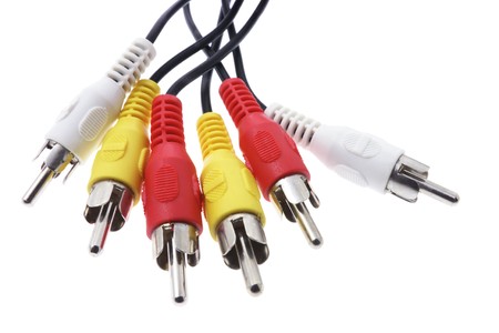 Close Up of Audio Visual Cablesの写真素材