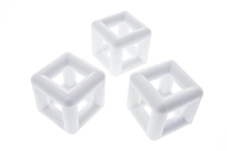 Plastic Cubes on Isolated White Background