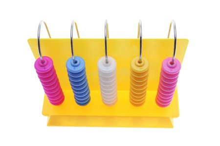 Toy Abacus on Isolated White Background