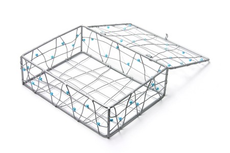 Beaded Wire Box on Isolated Whiteの写真素材