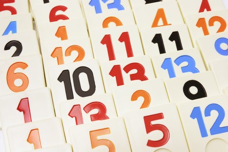 Close Up of Plastic Number Pieces 