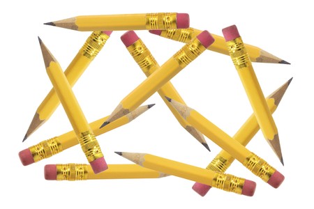 Multiple Pencils on Isolated White  Backgroundの写真素材