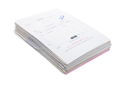 Stack of Business Documents on White Backgroundの写真素材