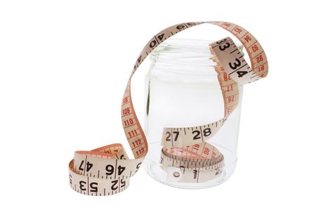 Tape Measure on Isolated White Backgroundの写真素材