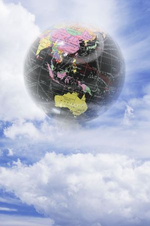 Globe with Reflection Isolated on White Background