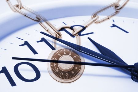 Composite of Clock and Combination Lockの写真素材
