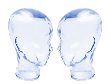Glass Heads on Isolated White Backgroundの写真素材