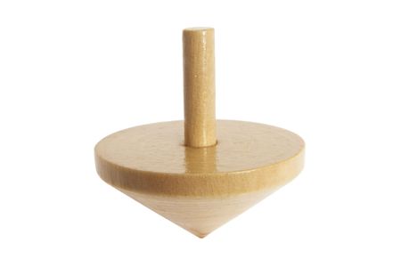 Wooden Top on Isolated White Backgroundの写真素材