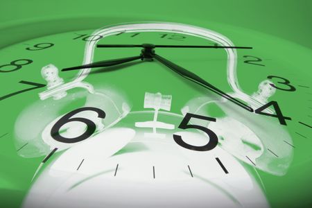Composite of Clocks in Green Toneの写真素材