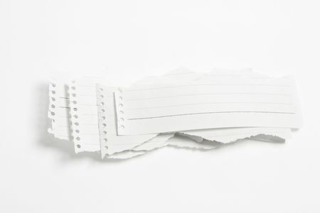 Torn Paper Strips on Isolated White Backgroundの写真素材
