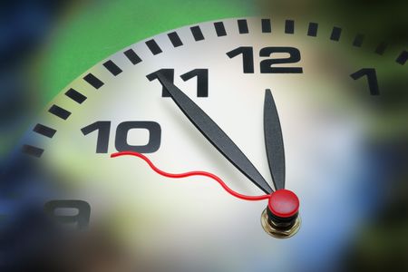Close Up of Clock Face with Background