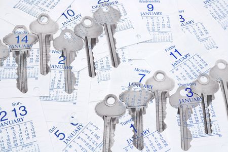 Composite of Keys and Calendar Pagesの写真素材