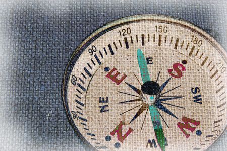 Warm Tone Compass in Grunge Styleの写真素材