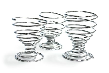 Spiral Egg Cups on White Backgroundの写真素材