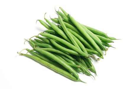 Green Beans on Isolated White Background