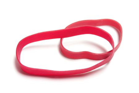 Rubber Bands on White Backgroundの写真素材